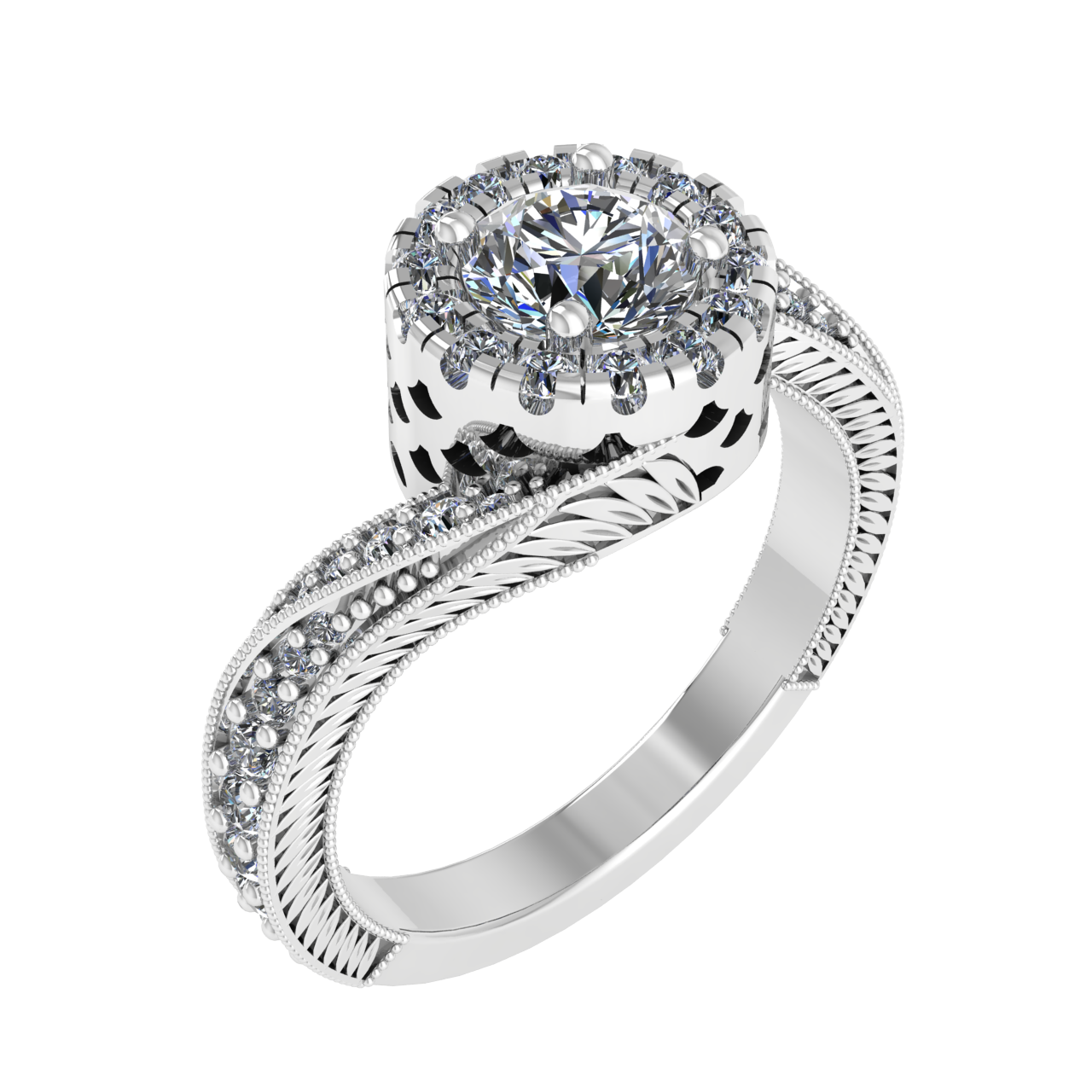 DESIGNER 5.30mm ROUND ENGAGEMENT RING